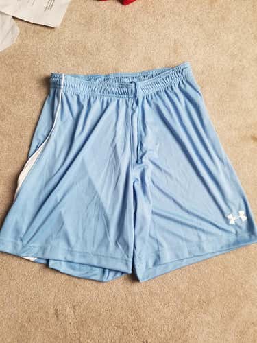 Brand New Blue/White Stripe UA Soccer Shorts Adult Medium