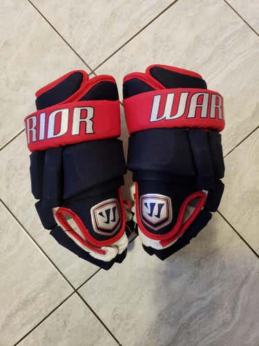 New MIC Warrior Franchise Blue jackets mitts, size 14, silver shields