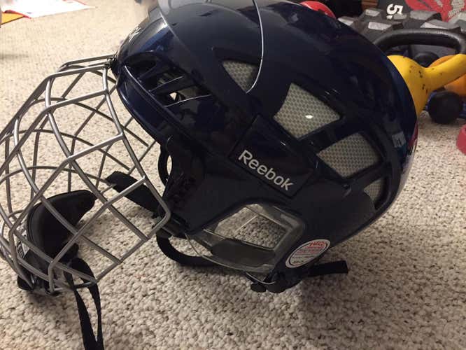 New Reebok 7K Helmet senior large w/5K cage Navy