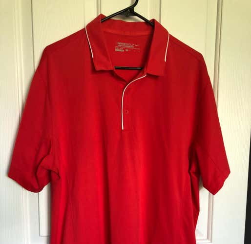 Men’s Golf Shirt Red Large NikeGolf Tour Performance Dri-Fit