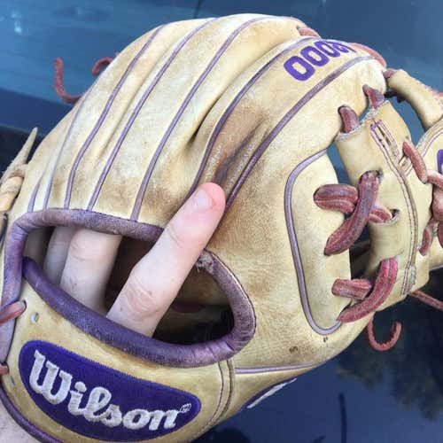 Custom Wilson 1786 11.5 Infield Glove Blonde Purple