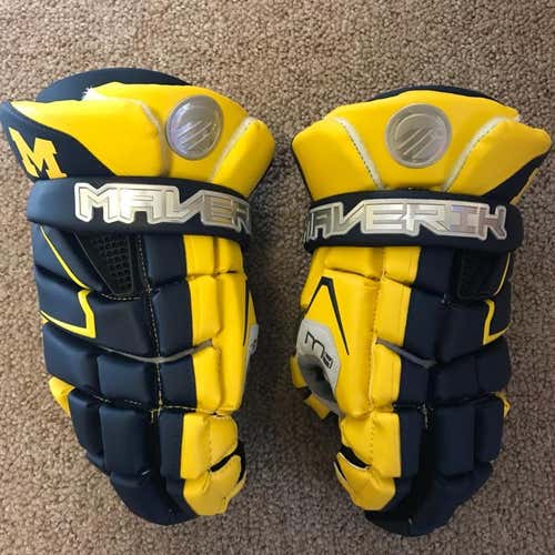 Official Michigan Wolverine Lacrosse Gloves Size: 13”