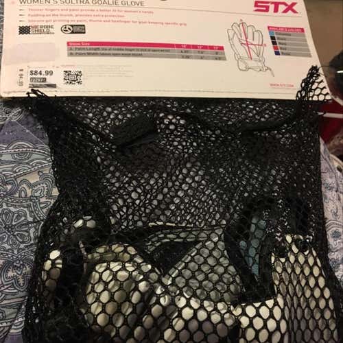 STX Sultra Goalie Glove, New, 10”, Black