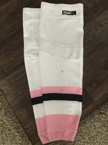 Reebok Edge Pro Stock Socks Pink in the Rink Size XL
