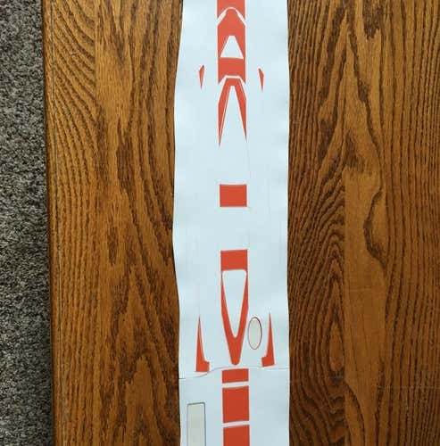 Matte Orange And White Helmet Center Stripe For Cascade R