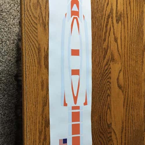 Orange And White Gloss Center Stripe Set For Cascade R Helmet