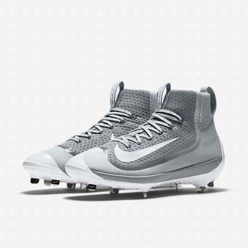 Nike Air Huarache 2KFilth Elite Mid sz 14 Grey White 749359 011 Metal Baseball