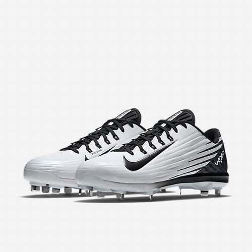 Nike Lunar Vapor Pro Low sz 12.5 Metal Baseball Cleats 683895 101 White Black