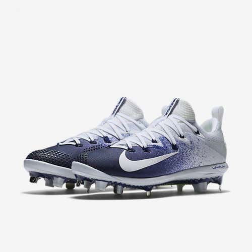 Nike Lunar Vapor Ultrafly Elite sz 15 Navy White Cleat 852686 414 Hybrid Metal