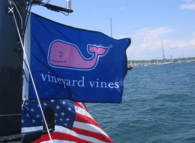 NWT Vineyard Vines Pink Whale Flag
