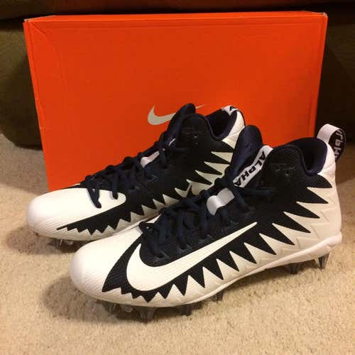 Nike Alpha Menace Pro Mid sz 10.5 Navy White 871451 412 Elite Vapor Untouchable