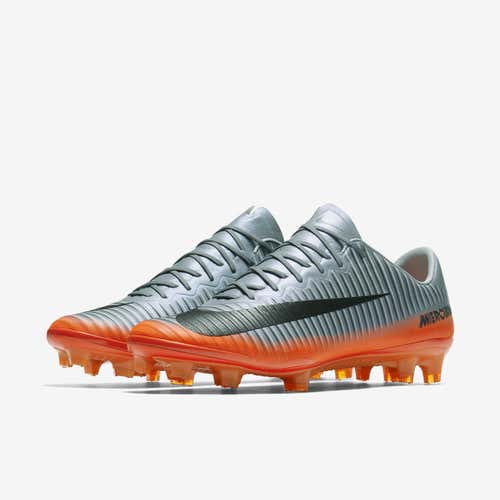 Nike Mercurial Vapor XI CR7 FG sz 10.5 Grey Hematite Orange 852514 001 SuperFly