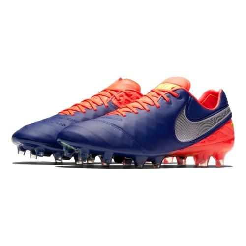 Nike Tiempo Legend VI 6 FG sz 9 Deep Royal Blue Chrome Crimson Red 819177 409
