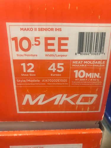 New Easton Mako II Skates Senior Size 10.5 EE (Retail)
