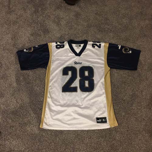 Marshall Faulk St. Louis Rams #28 Puma Jersey - Large - White/Navy/Gold