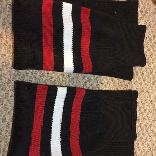 New Black, Red And White Hockey Socks