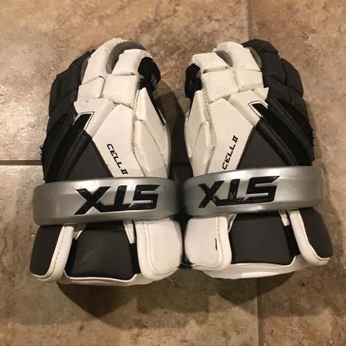STX Cell II Lacrosse Gloves 14’ Grey/white/black