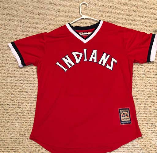 New Majestic Francisco Lindor Indians Jersey Sz L