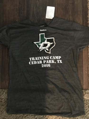 New with Tags Dallas Stars 2016 Training Camp Face Off Heather Gray Tri Blend Tee Shirt