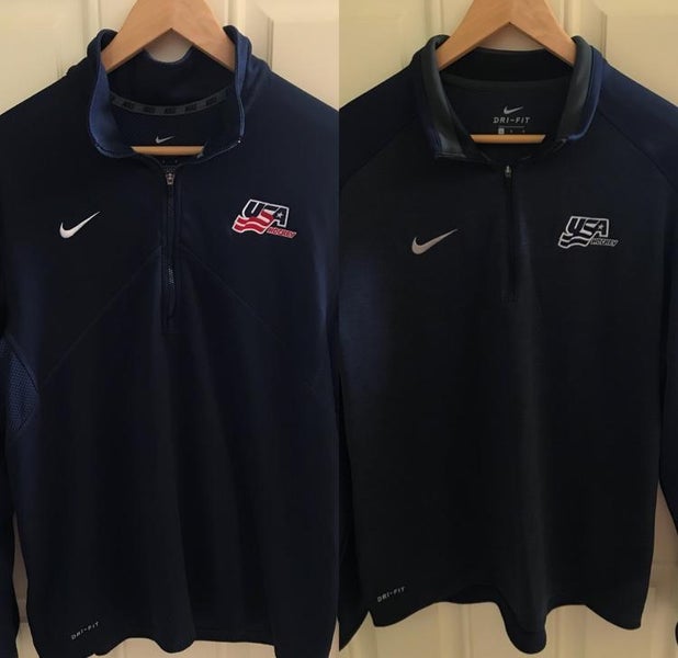 Bundle Of 2 L USA Hockey 1/4 Zip Pullovers