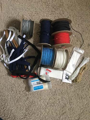 Box of various stringing supplies