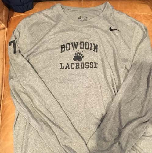 Bowdoin Lacrosse Team Issued Long Sleeve Shooter Shirt (Dri Fit)