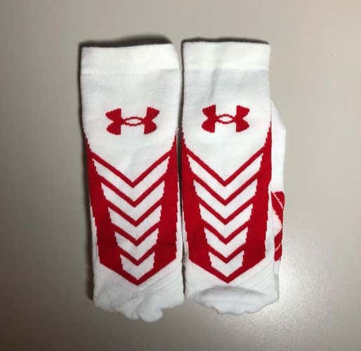 New Under Armour Red and White Football Socks Large
