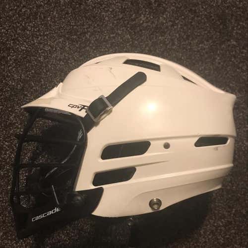 Large White/Black Cascade CPV-R Lacrosse Helmet