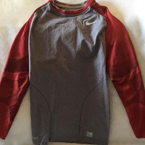 NIKE PRO MLB Authentic Long Sleeve Shirt Adult Medium Gray/Red
