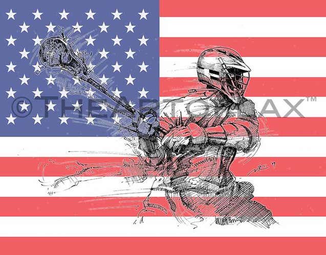 Lax Crank USA Flag  (unframed )