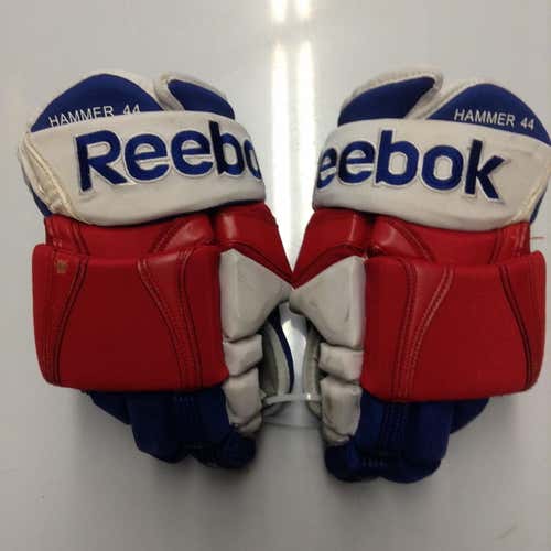 Reebok 90PR Pro Stock Custom Hockey Gloves 14" New York Rangers used 3091