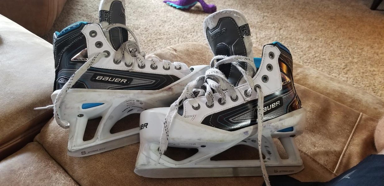 Vintage Bauer Reactor 9000 Goalie Skates Intermediate Size 5.5