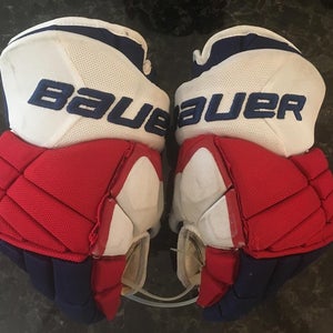 Bauer X60 Pro Stock Custom Hockey Gloves 14" NY Rangers Powe used 1433