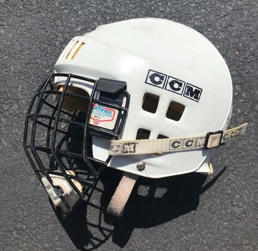 White YOUTH CCM Hockey Helmet