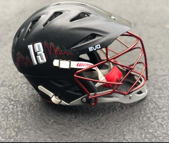 Warrior Evo, Black  Matte With Scarlet Red Mask, Size S/M