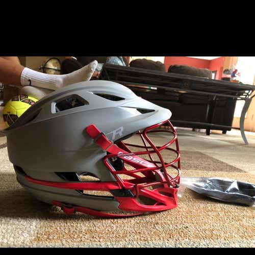 New Cascade Matte grey and Red R Helmet