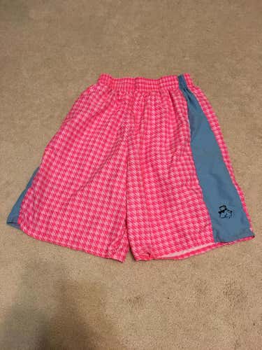Zebra Apparel Brand Lacrosse Shorts Pink Houndstooth