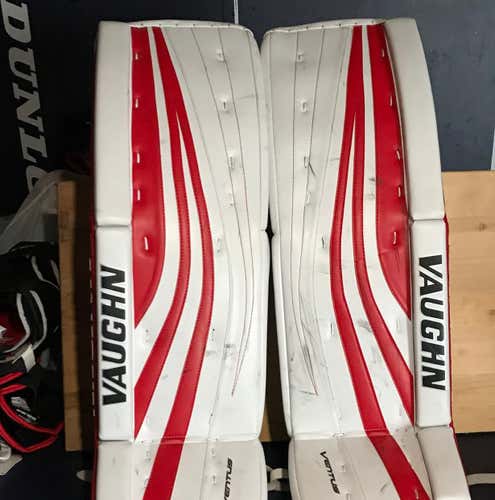 Vaughn Ventus SLR Senior Pro Goalie Leg Pads 36+2 - White/Red