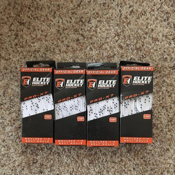 4 White 108” Unwaxed Hockey Laces