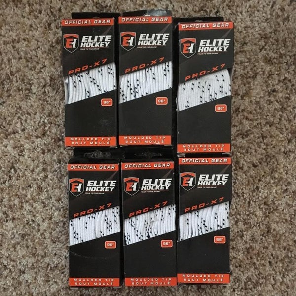 6 White 96” Unwaxed Hockey Laces