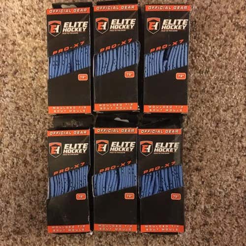 6 Light Blue 72” Unwaxed Laces