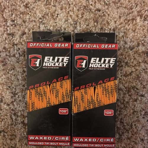 2 Yellow 108” Waxed Laces