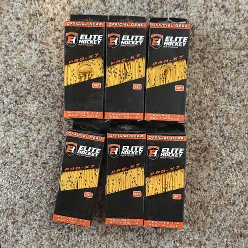 6 Yellow 96” Unwaxed Laces