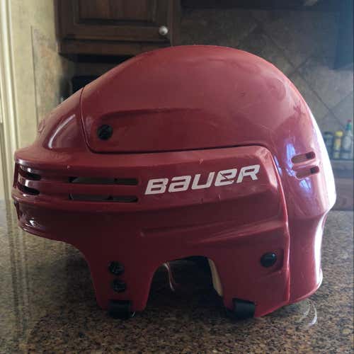 Used Red Bauer 4500 Helmet Size L
