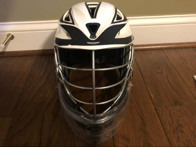 White And Navy Cascade R Without Throat Guard