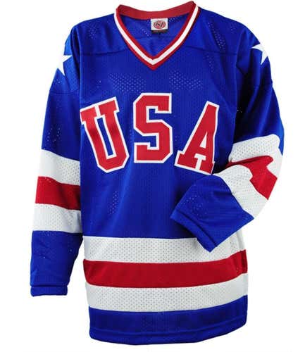 MIRACLE ON ICE USA Hockey 1980 Olympics Replica Away Jersey Blank Back MEDIUM