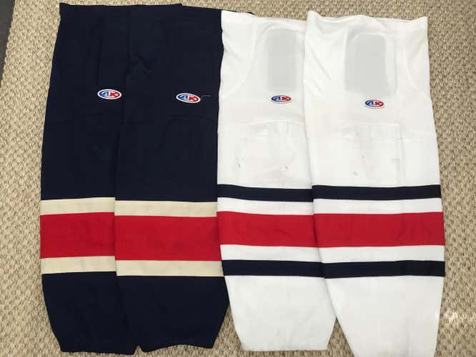 Lot of AK Mesh Intermediate Hockey Socks NY Rangers Away and Home