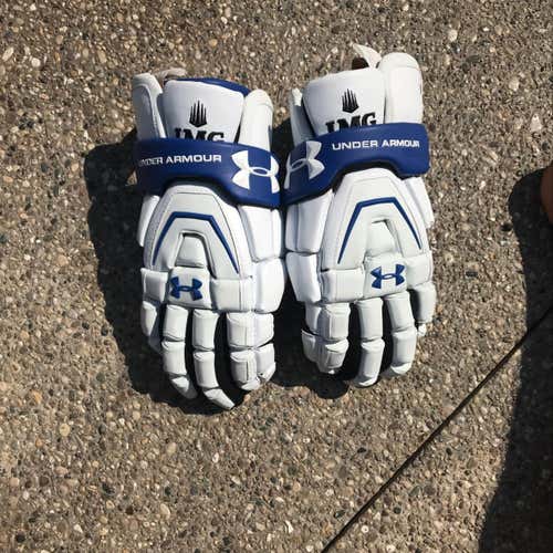 NEW IMG Academy Under Armour Lacrosse Gloves - White/Royal Blue