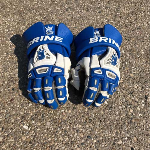 Brine Goalie Lacrosse Gloves With Reinforced Thumb - Royal Blue/ White