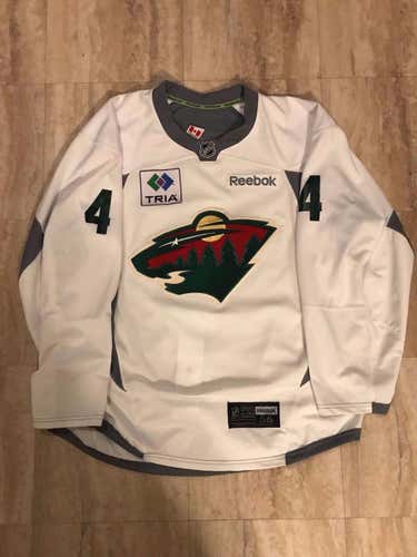 Minnesota Wild Pro Stock Reebok Edge White Practice Jersey Size 56